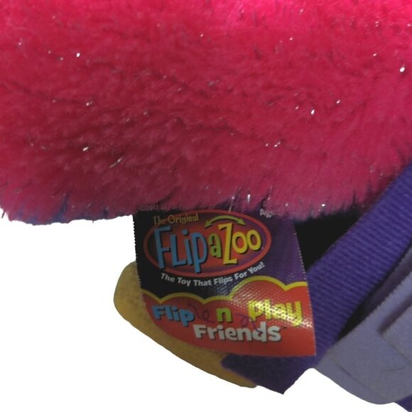 FlipaZoo Flip N Play Pink Unicorn Yorkie Puppy Dog Stuffed Pillow 2017 18" - Picture 10 of 11